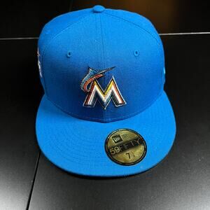 New Era 59Fifty Hat Club Exclusive Miami Marlins Daybreakers Hat Men’s Sz 7 1/4